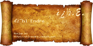 Öhl Endre névjegykártya